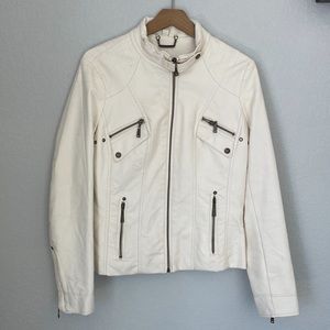 White Leather Jacket (Large)